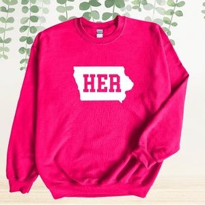 NEW Iowa her sweatshirt in pink!